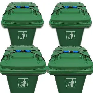 PAHTTO Trash Can Lock 4PCS, Lid Lock for 30-50 Gal Outdoor Garbage Cans, Heavy Duty Bungee Cord Garbage Can Lock for Animals, Squirrels, Dogs, Raccoons