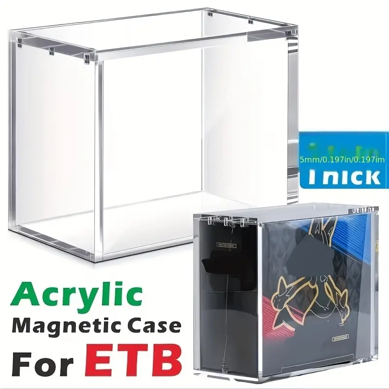 Acrylic Display Box, Transparent Rectangular Design, Magnetic Closure, Stackable, Ideal for Sports Cards & Collectibles Storage, Collector Cards Box, Trading Card Storage