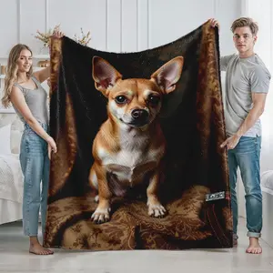 Chihuahua Dog Printed Plush Fleece Blanket for Living Room Couch Use Warm Cozy Throw for Pet Lovers Perfect Gift for Christmas Thanksgiving Housewarming and Birthday Presents for Animal Enthusiasts