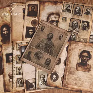 JAIIMAN 32sheets Dark Creepy Vintage Junk Journal Paper with Classic Pinup Illustrations, for Junk Journals, Scrapbooking Supplies, Scrapbook Materials, Collage Decoration, Handmade Waste Diary, Paper Craft, for Horror Fans