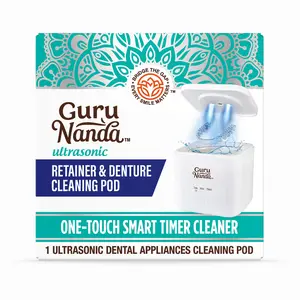 GuruNanda Retainer & Denture Cleaning Pod with UV for Dentures, Retainers, Mouthguards with One Touch Timer