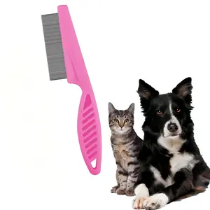 Blue & Pink Pet Flea Comb – Fine Tooth Grooming Comb for Dogs & Cats, Removes Loose Fur & Tangles, Daily Pet Care Tool