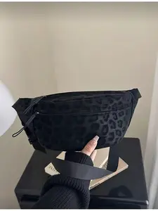 Women Men Leopard Print Sling Bag Large Capacity Crossbody Waist Pack for University School Commute Office Festival Holiday Party Travel Young Professionals Girls