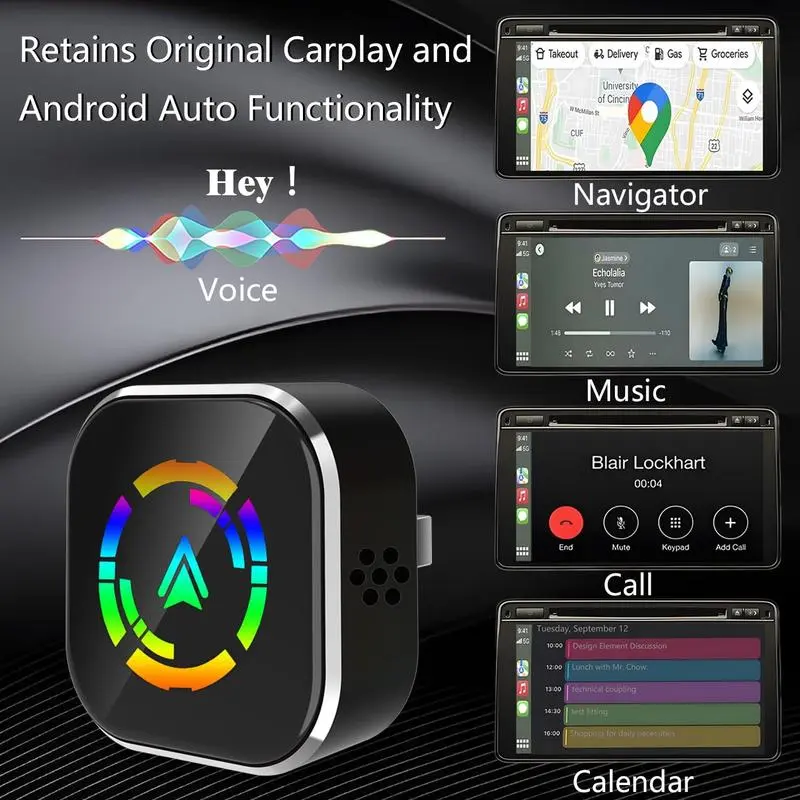 2026 New Wired-Wireless CarPlay Adapter - iPhone & Android Compatible, Fast Link, Hands-Free Calling, Upgraded Automotive Car Electronics Accessory