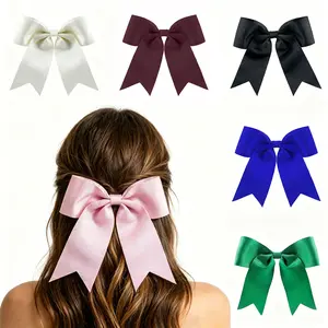 6-Pack Women's Solid Color Oversized Bow-tie Hair Clips with Tuxedo Collar Design, High Elasticity Material, Spring Clip Structure. Non-slip Hair Barrettes Ideal for Thick Hair, Suitable for Daily Commute, Parties, Travel Photoshoots and Other Occasions