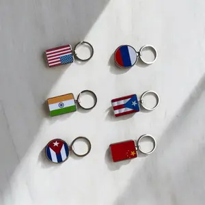 Keychain with Your Flag in Vibrant Colors - Includes American, Indian, Puerto Rican, Cuban, and Chinese Flag Designs