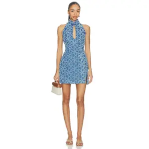 SAU LEE Eva Denim Dress in Denim Multi
