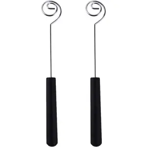 2Pcs Black Candy Dipping Tools Set Stainless Steel Chocolate Dipping Fondue Fork Baking Supplies DIY Decorating Kitchen Gadget