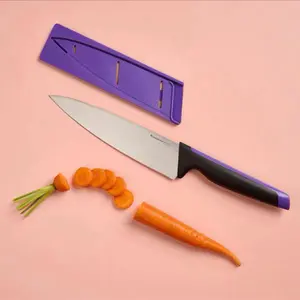 Tupperware Universal Series Chef Knife - Stainless Steel Blade, Ergonomic Handle, Protective Sheath, Distinct Color Design