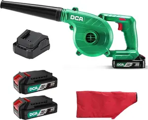 DCA 20V Brushless Blower Cordless Mini Hand Electric Vacuum,Lightweight Sweeper Vacuum with 2 Battery,Portable for Lawn Care/Dust/Pet Hair/Dust/Small Trash