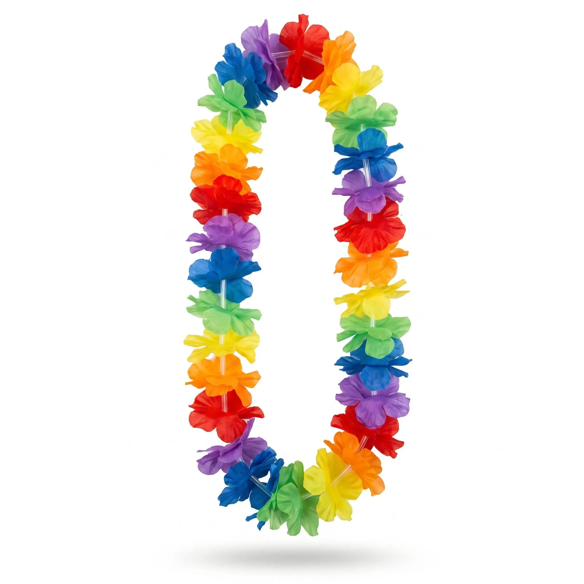 Vibrant Rainbow Lei Necklace - 40"