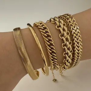 Luxury Stainless Steel Electroplated Bracelet | Minimalist Stack Bracelet | Tarnish Free Simple Style Bracelet