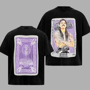 WWE Dominik Mysterio WrestleMania Card Retro Unisex T-Shirt, WWE Dominik Mysterio 100% Heavy Cotton Oversized Unisex Wrestling Merch, Soft Cotton Streetwear Clothes, Unisex Wrestling Apparel, Gift for Boxing Fans,Gift for Wrestling Fans, N93