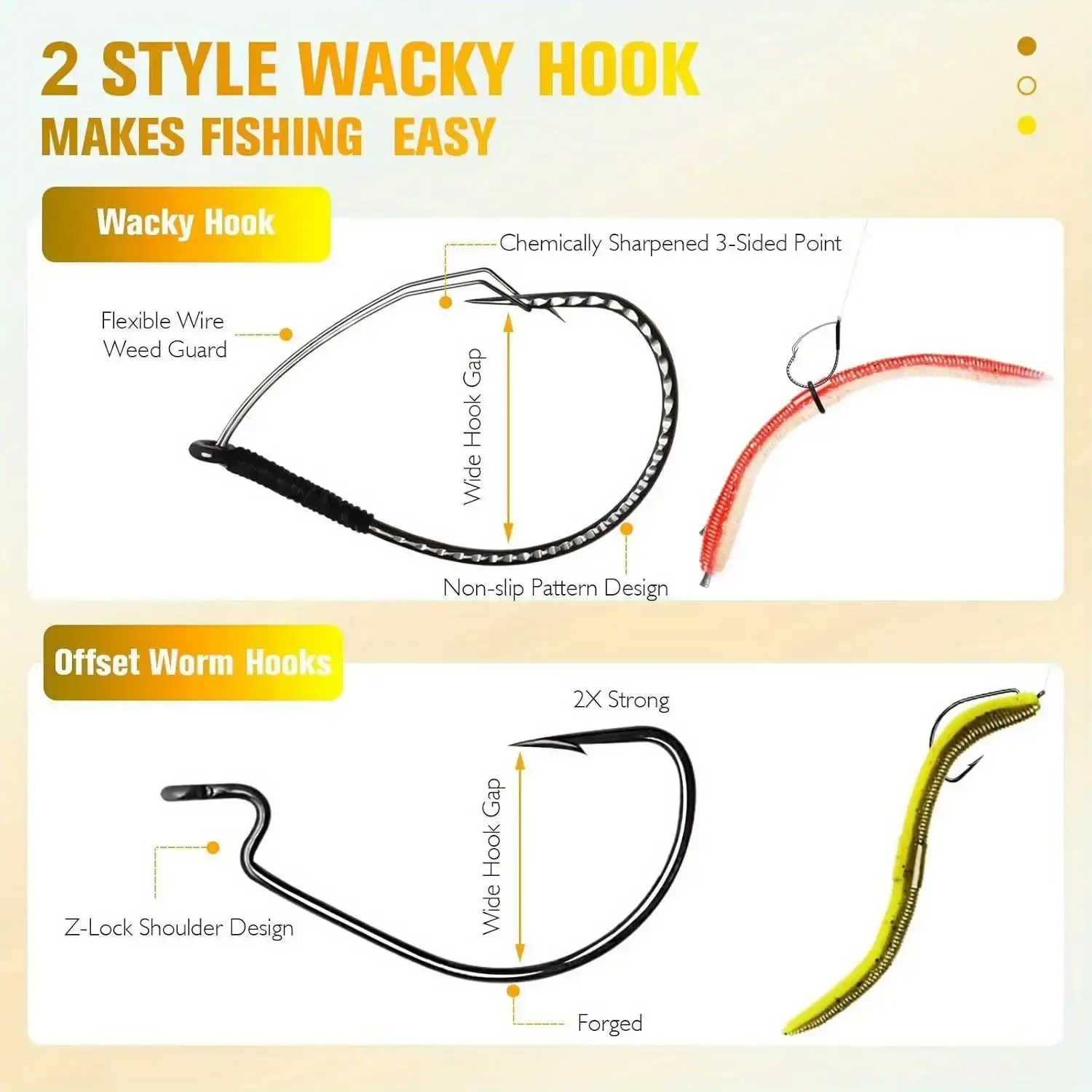 d hook for bass fishing Worm Hooks Fishing- Texas Rig Striker Tungsten Wacky Jig Head was produced by Bass Elite Series angler Daisuke Aoki for superior obstacle avoidance and improved hook Eagle Claw Bass Hook Assortment