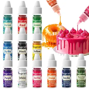 “12-Color Oil-Based Food Coloring Set – Flavorless, Vibrant Edible Dye for Chocolate, Cake, Cookies, Icing, Fondant, Candy Melts 0.25oz”