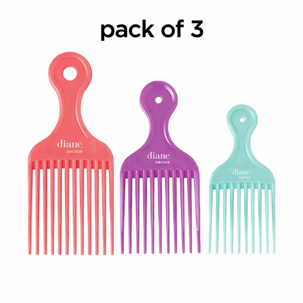 Diane 3 Count Professional Hairdressing Comb Set, Lightweight Hair Care Tool for Precision Shaping and Finishing, Hair Care Comb, Durable Hairdressing Comb