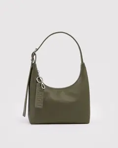 Mini Recycled Leather Shoulder Bag in Loden