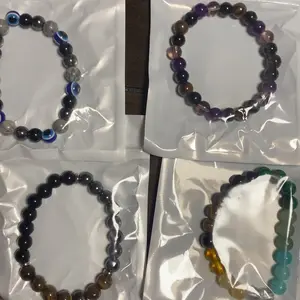4-Piece Lucky Colorblock Beaded Crystal Bracelet Set - Natural Citrine, Malachite, Glass Beads, Money Attraction, Protection, Self-Esteem Boost, Unisex Bracelet Jewelry Gift