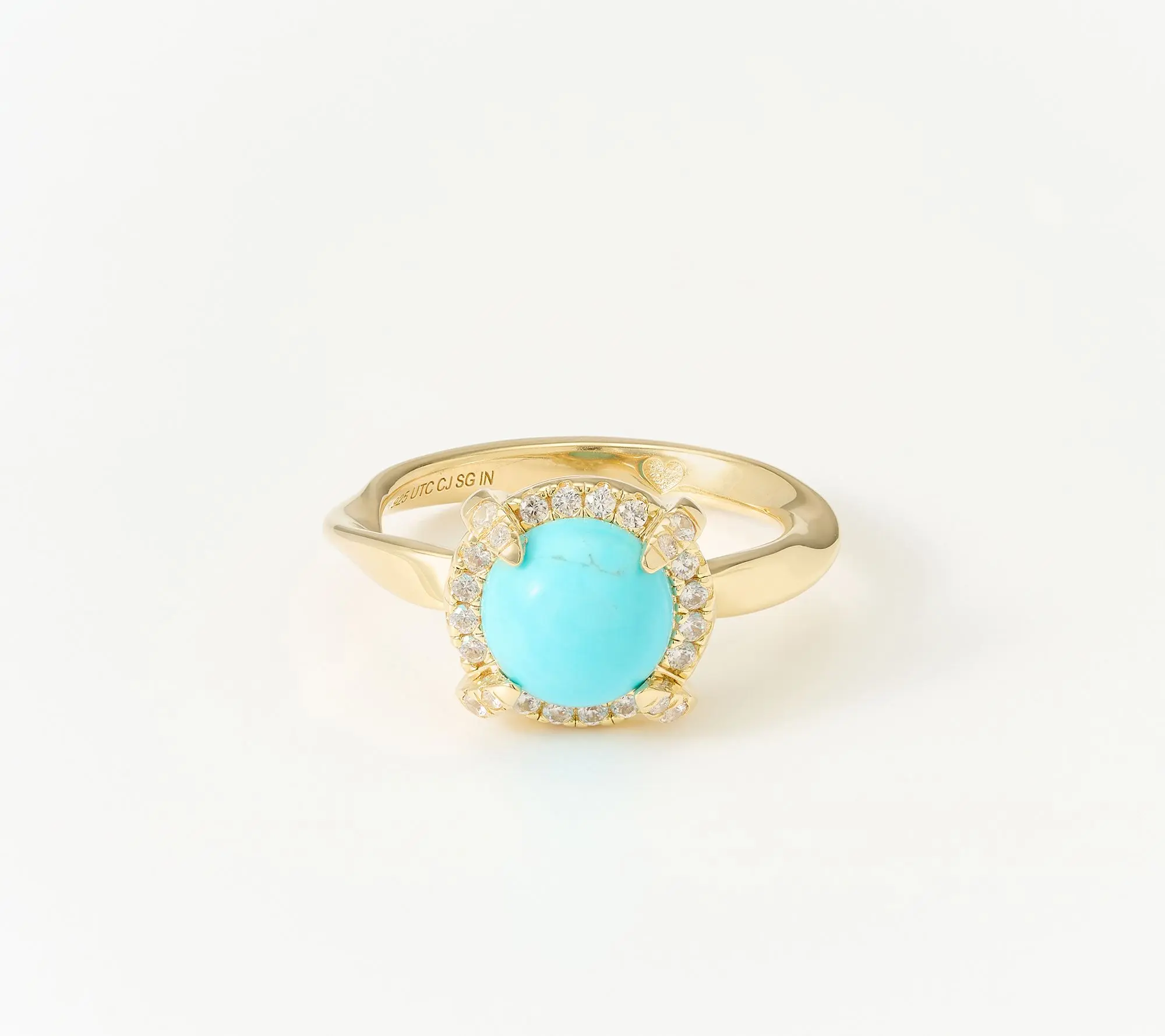 Christian James by Scott Grimes 14K Gold Plated Turquoise Halo Ripple Ring