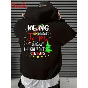 Funny Christmas Family Matching Hoodie Being Related To Me Long Sleeve Hooded Xmas Gift For Men Holiday Outfit Couple Hoodies