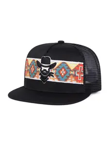Unisex Western Cowboy Mesh Baseball Hat, Adjustable Sun Protection Casual Outdoor Travel Beach Vacation Cap for Men Women Spring Fall Adjustable Snapback Hat
