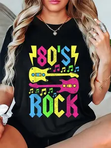 100% Cotton 80s Rock Concert Outfit 1980s Fashion 80s Band Party Costume T-Shirt