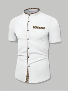 Men's Oxford Shirt, Solid Color Casual Button-Down Collar, Long Sleeve Dress Shirt with Pocket for Everyday and Formal Wear, Durable Cotton Fabric, Elegant Comfortable Fit, Multiple Color Options Available