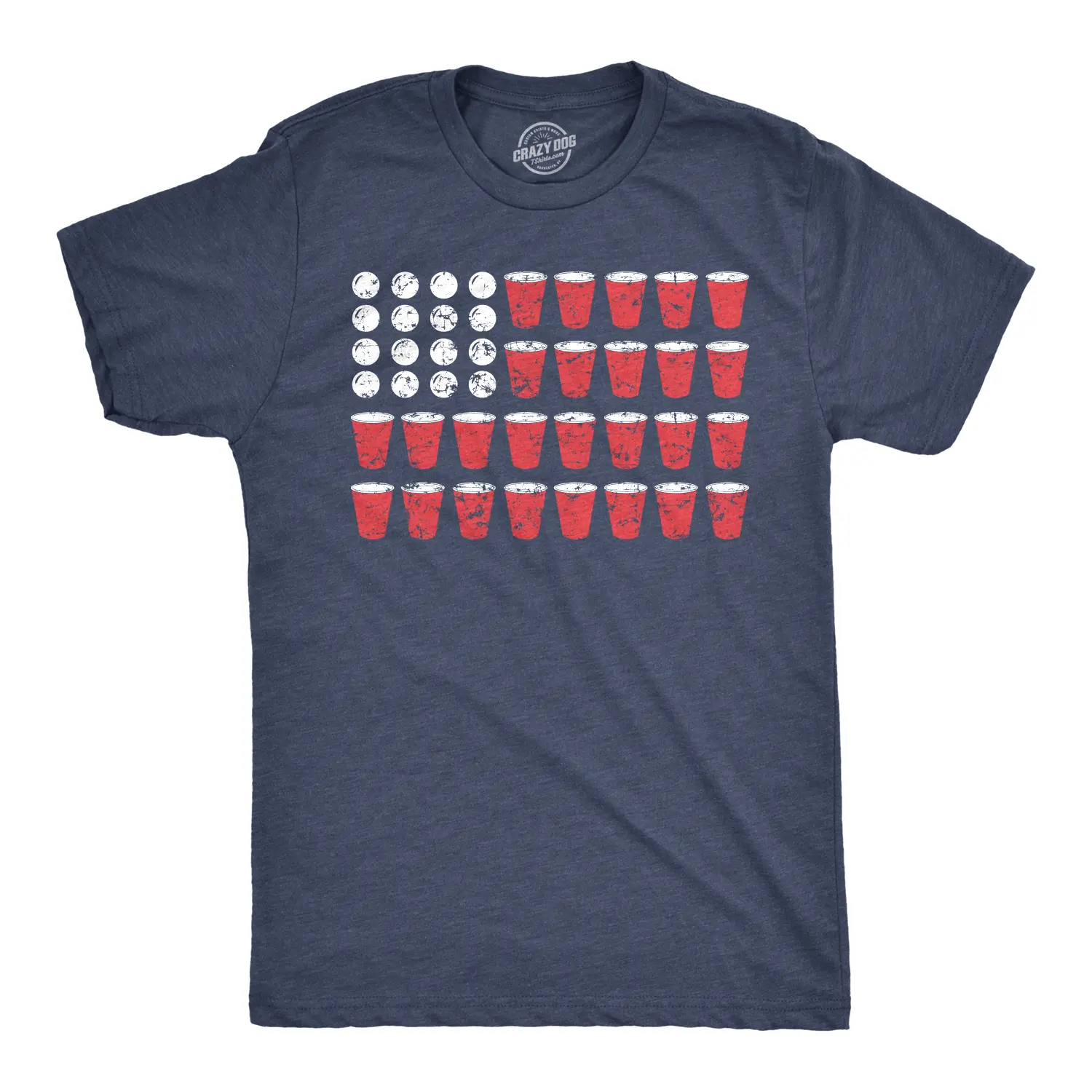 Mens American Flag Beer Pong T Shirt Funny Fourth Of July Drinking Tee for Guys Mens Funny T Shirts Cool Vintage Fashion T-Shirt Gift Classic Menswear Patriotic Apparel for Men Funny Beer Short Sleeve Novelty Navy