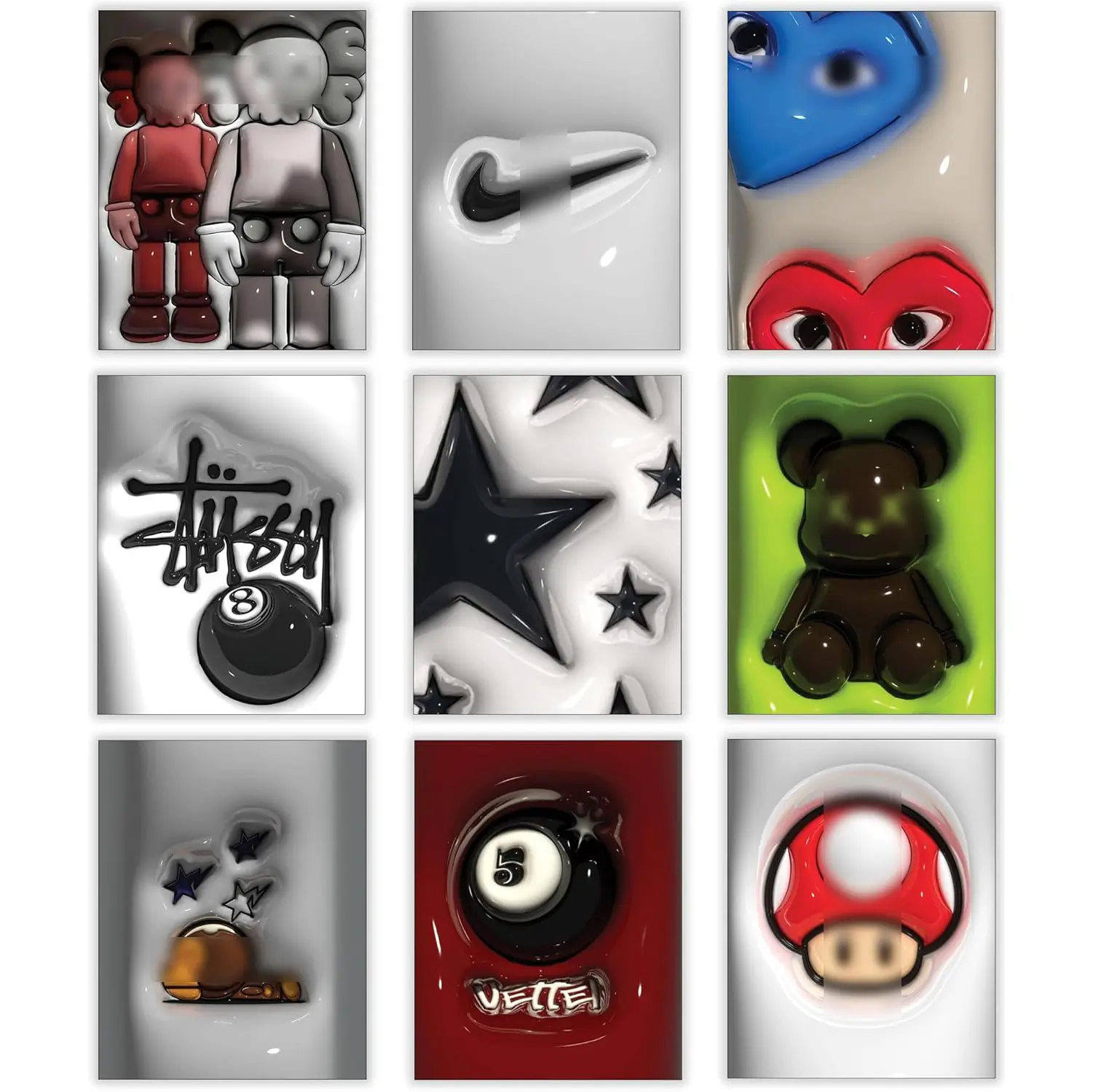 Hypebeast Posters Trendy Wall Decor Sneakerhead Room Decor For Teen Boys Room Girl Wall Collage Art Prints Glass Effect Painting 9 Style