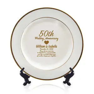 50th anniversary ceramic plate, Custom Plate, Anniversary Keepsake Plate, Golden Anniversary Plate Anniversary Keepsake Plate
