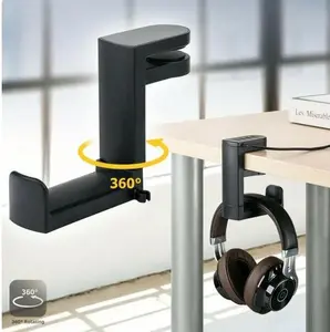 360° Rotating Headphone Stand Desktop Headset Holder PC Gaming Headset Desk Hanger Hook For Earphone Controller