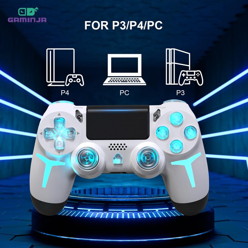GAMINJA Wireless Game Controller with Six-Axis Gyroscope, Dual ...