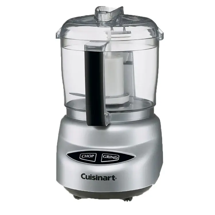 Conair V00667 Mini Prep Plus Food Processor - Brushed Chrome Nickel, 250W, 24oz Handled Work Bowl, Durable Plastic Spatula, Simple Push-Button Control Panel, Stainless Steel Components, Dishwasher Safe Parts