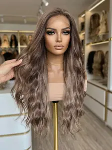 Topshe 13x6 Silk Lace Wig, Glueless Curly Wig, 30 Inch Ombre Long Curly Hair, Lightweight Breathable Comfort, Natural Looking No Bangs