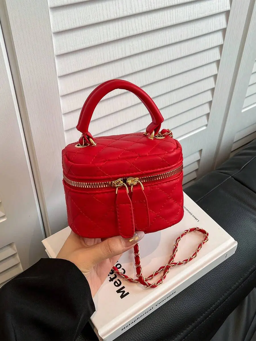 Lightweight Mini Bag, Chain Bag, Quilted Bag, Handbag, Bucket Bag, Suitable For Girls, College Students And Office Ladies, Great For Office, University, Work, Commuting, Outdoor Activities, Travel And Picnics.