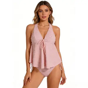 Women's Fashion Tankini Swimsuit Stylish Two-Piece Swimwear Comfortable Beachwear Perfect for Pool Parties and Vacations L174
