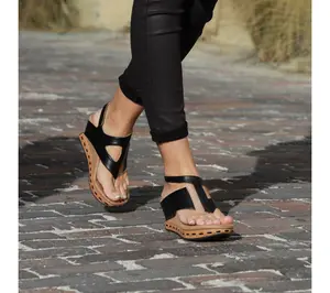 Modzori Venitia Reversible Wedge Sandal -Beige Flips to Black