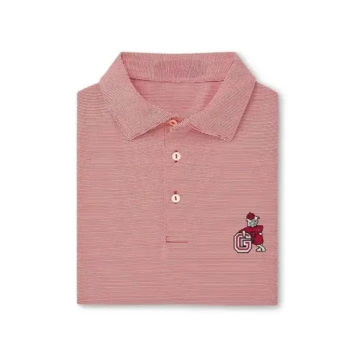 Vintage Dawg Jubilee Printed Stripe Golf Polo for Men, Breathable Performance Polo Shirt, Lightweight Moisture Wicking Athletic Golf Apparel