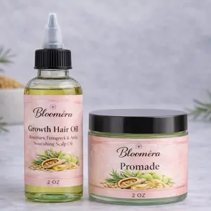 Blooméra Hair Growth Set Rosemary Fenugreek & Amla Oil Promade 2oz Natural Haircare Scalp Care