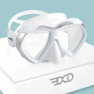 Adult Scuba Diving Mask, Anti-Fog Snorkel Goggles Tempered Glass Swim Mask Goggles with Nose Cover Professional Snorkeling Gear for Diving Snorkeling