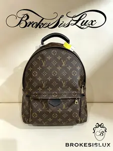 Pre-owned Louis Vuitton LV Classic Monogram Canvas Palm Springs Mini Backpack | Leather Trim, Unisex Daily Travel Rucksack