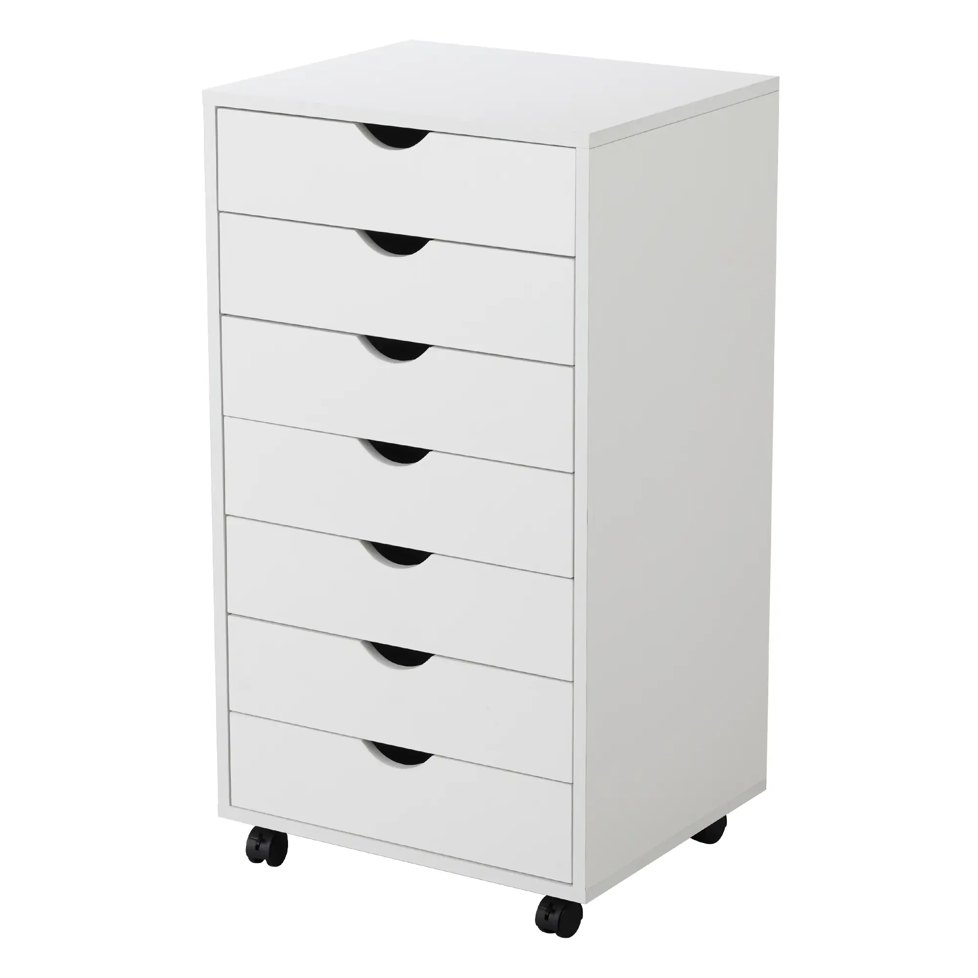 【Deal】Sweet Furniture S - 7 Wood Vertical Organization File Cabinet with Wheels Mobile Drawer Storage for Home Office