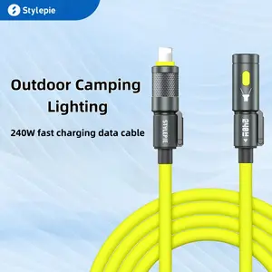 STYLEPIE 240W LED Lighting Charge cable,Soft silicone Date cable,Smartphone fast cable,suitable for most of phone cases,LED  lights cable for Darkness