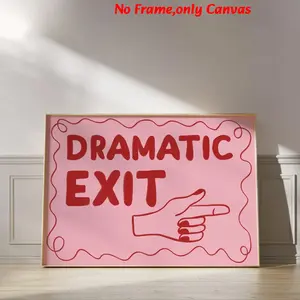 1 pc, wall art, vintage poster, dramatic exit print, red and pink entrance print, living room aesthetic, bedroom decor, apartment decor, housewarming gift, unframed, Art Wall Decoration