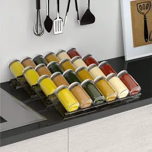 Four-Layer Acrylic Kitchen Spice and Condiment Storage Rack, Drawer Organizer and Holder, Women's Makeup Cabinet and Drawers Stand