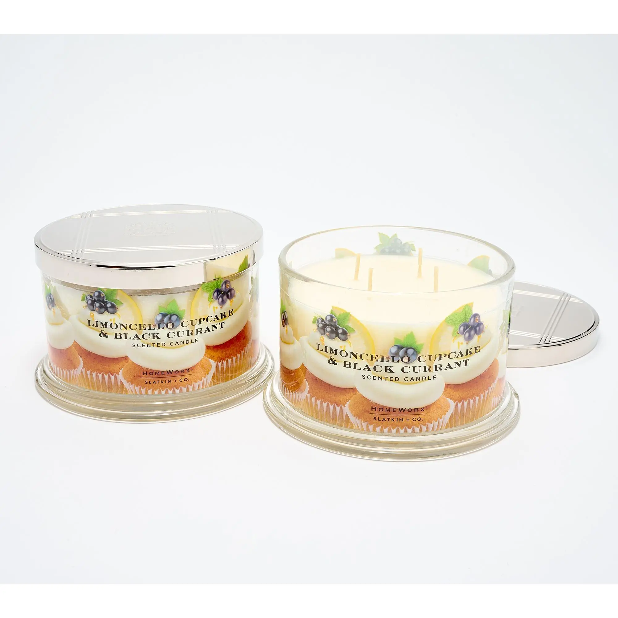 HomeWorx by Slatkin + Co. S/2 18oz Candles LC Black Currant