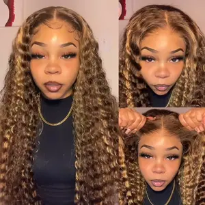 ISEE HAIR Wear Go Water Wave Highlight Brown 7*5 Pre-Cut Lace Front & Pre-Plucked Hairline Glueless Human Hair Wigs Medium Cap Size, Unisex, Easy to Wear & Remove Beginner Friendly#TikTokShopHolidayHaul#greenish#TikTokShopSpringGlowUp