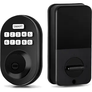 Keypad deadbolt, Auto Lock, Anti-Peeking Password, Cerraduras inteligentes para puertas，Keyless Entry Door Lock，Black