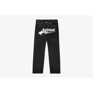 Badfriend "Star Pant (Embroidery) Raw Denim" M - Black / White
