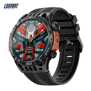LOKMAT ZEUS 6 PRO Smart Watches 1.46'' Round Screen Compass Sport Fitness Tracker Bluetooth Calls with Flashlight Smartwatches